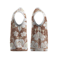 Brown Bula Fiji Masi Hibiscus Seamless Christmas Knitted V-Neck Vest LT14 - Polynesian Pride