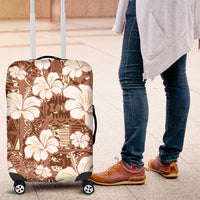 Brown Bula Fiji Masi Hibiscus Seamless Luggage Cover