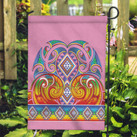 Rainbow Ngaru Taniko With Aotearoa Maori Tattoo Garden Flag