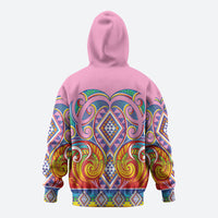 Rainbow Ngaru Taniko With Aotearoa Maori Tattoo Hoodie