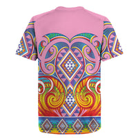 Rainbow Ngaru Taniko With Aotearoa Maori Tattoo Rugby Jersey