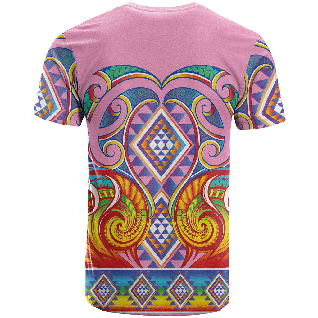 Rainbow Ngaru Taniko With Aotearoa Maori Tattoo T Shirt