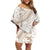 Polynesia Off Shoulder Short Dress Polynesian Tropical Flowers Beige Pastel Vibes LT14 Women Beige - Polynesian Pride
