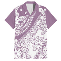 Polynesia Family Matching Puletasi Dress and Hawaiian Shirt Polynesian Tropical Flowers Purple Pastel Vibes LT14 Dad's Shirt - Short Sleeve Purple - Polynesian Pride