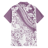 Polynesia Family Matching Short Sleeve Bodycon Dress and Hawaiian Shirt Polynesian Tropical Flowers Purple Pastel Vibes LT14 - Polynesian Pride