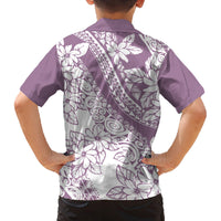 Polynesia Family Matching Tank Maxi Dress and Hawaiian Shirt Polynesian Tropical Flowers Purple Pastel Vibes LT14 - Polynesian Pride