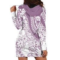Polynesia Hoodie Dress Polynesian Tropical Flowers Purple Pastel Vibes LT14 - Polynesian Pride