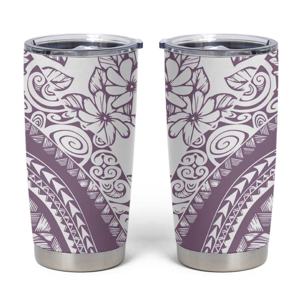Polynesia Tumbler Cup Polynesian Tropical Flowers Purple Pastel Vibes LT14 Purple - Polynesian Pride