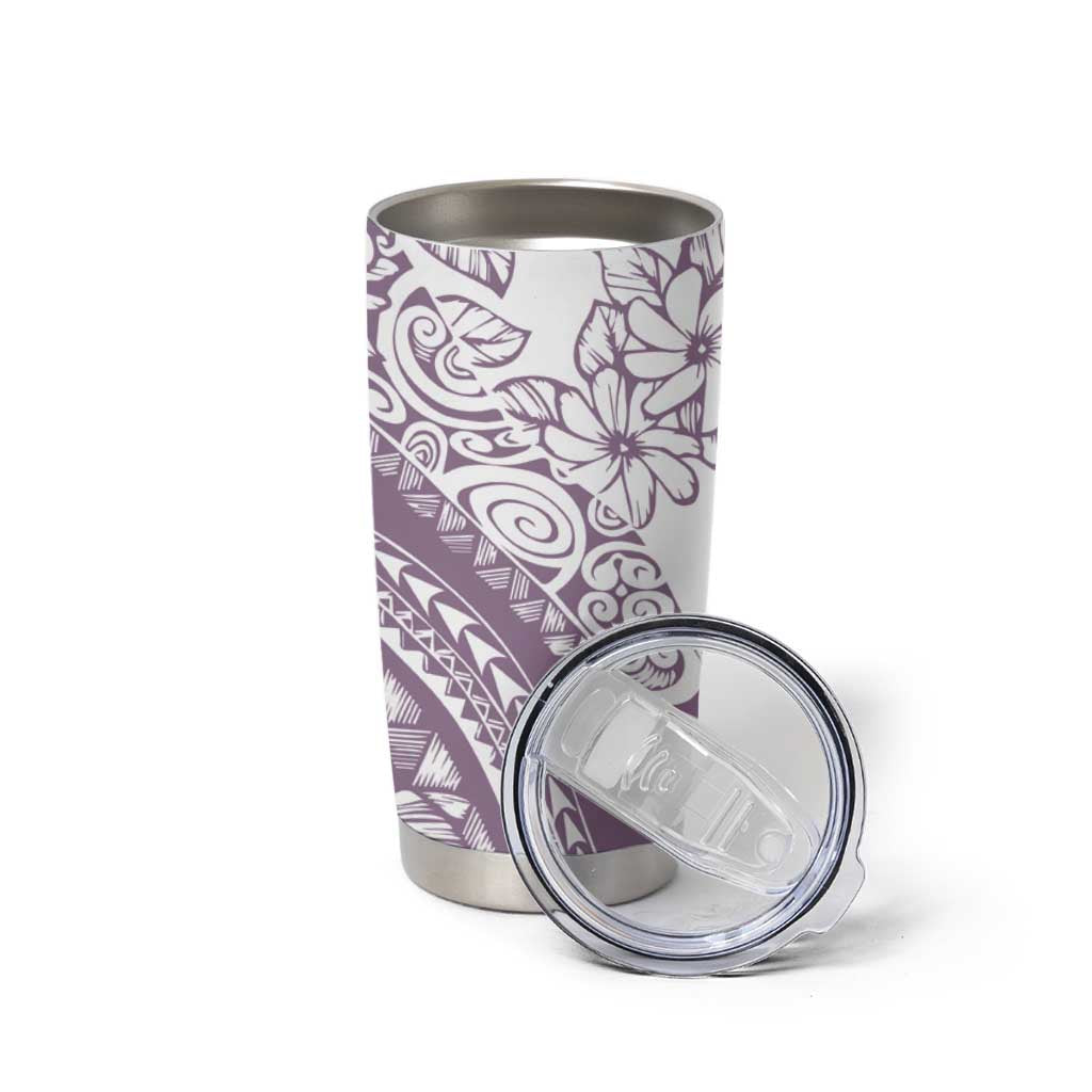 Polynesia Tumbler Cup Polynesian Tropical Flowers Purple Pastel Vibes LT14 - Polynesian Pride
