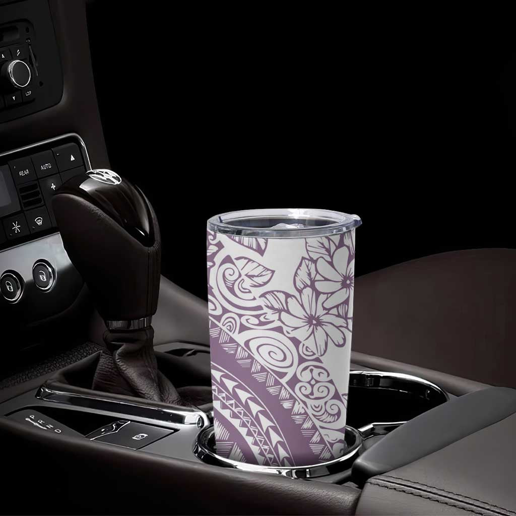 Polynesia Tumbler Cup Polynesian Tropical Flowers Purple Pastel Vibes LT14 - Polynesian Pride