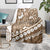 Beige Bula Fiji Blanket Fijian Language Week Tapa Cloth - Pastel
