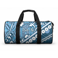 Blue Bula Fiji Duffle Bag Fijian Language Week Tapa Cloth - Pastel LT14 One size Blue - Polynesian Pride