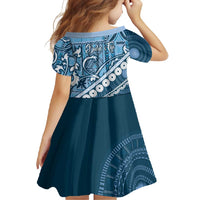 Blue Bula Fiji Family Matching Tank Maxi Dress and Hawaiian Shirt Fijian Language Week Tapa Cloth - Pastel LT14 - Polynesian Pride