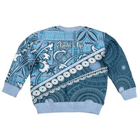 Blue Bula Fiji Kid Ugly Christmas Sweater Fijian Language Week Tapa Cloth - Pastel