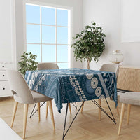 Blue Bula Fiji Tablecloth Fijian Language Week Tapa Cloth - Pastel