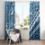 Blue Bula Fiji Window Curtain Fijian Language Week Tapa Cloth - Pastel