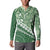 Green Bula Fiji Button Sweatshirt Fijian Language Week Tapa Cloth - Pastel