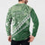 Green Bula Fiji Button Sweatshirt Fijian Language Week Tapa Cloth - Pastel