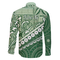 Green Bula Fiji Family Matching Tank Maxi Dress and Hawaiian Shirt Fijian Language Week Tapa Cloth - Pastel LT14 - Polynesian Pride
