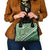 Green Bula Fiji Shoulder Handbag Fijian Language Week Tapa Cloth - Pastel