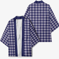 Navy Blue Japanese Palaka Pride Kimono - Polynesian Pride