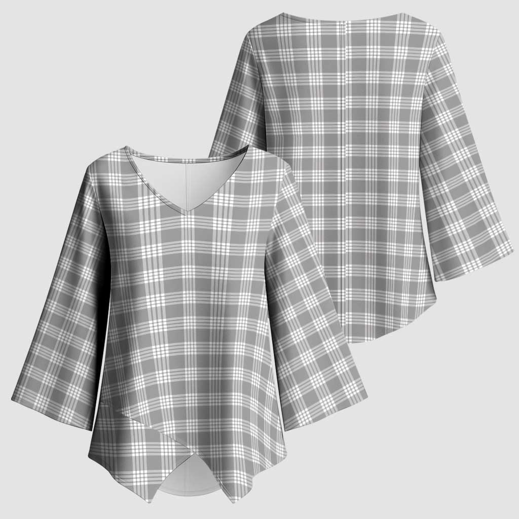 Gray Japanese Palaka Pride Kimono Sleeve Blouse - Polynesian Pride