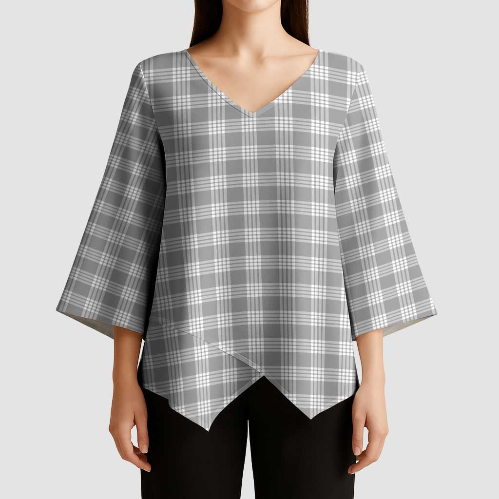 Gray Japanese Palaka Pride Kimono Sleeve Blouse - Polynesian Pride