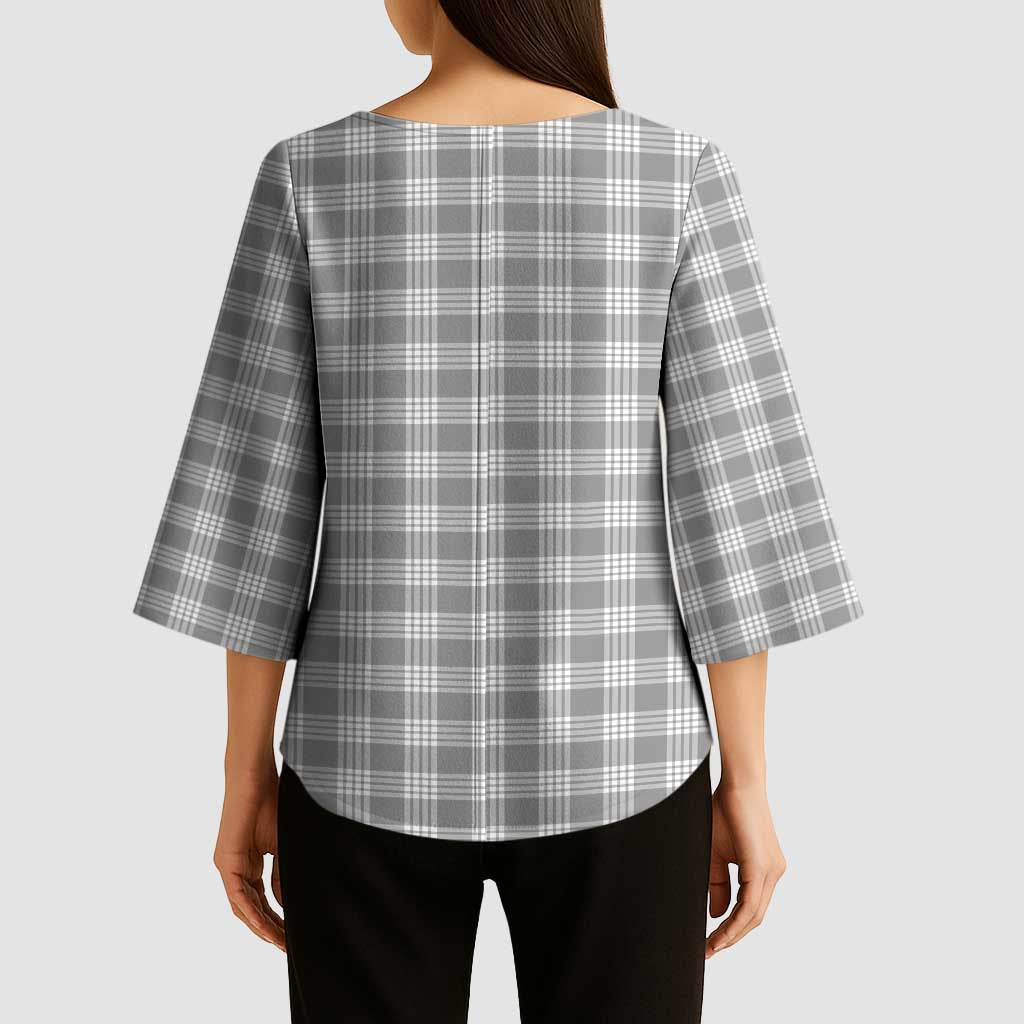 Gray Japanese Palaka Pride Kimono Sleeve Blouse - Polynesian Pride