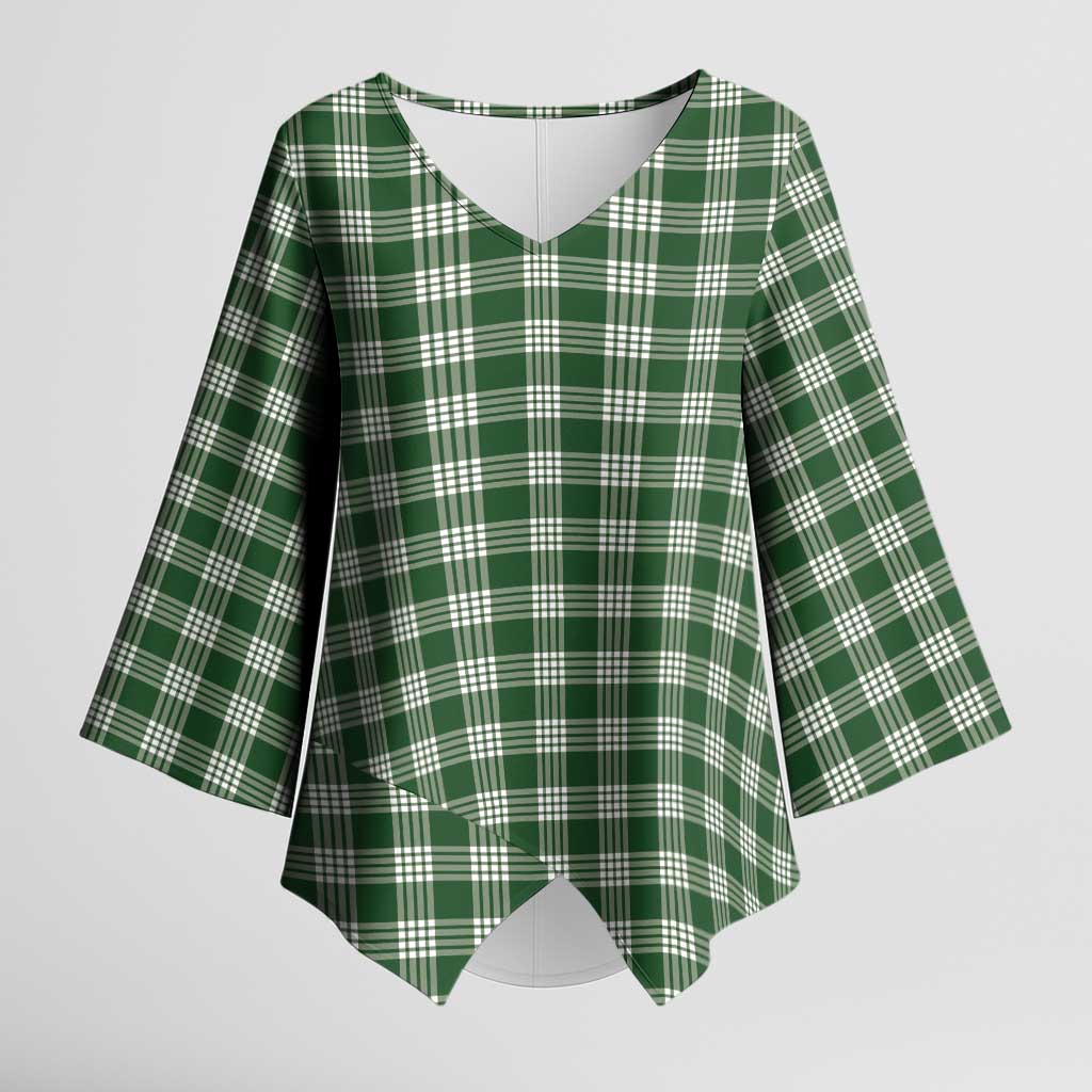 Hunter Green Japanese Palaka Pride Kimono Sleeve Blouse - Polynesian Pride