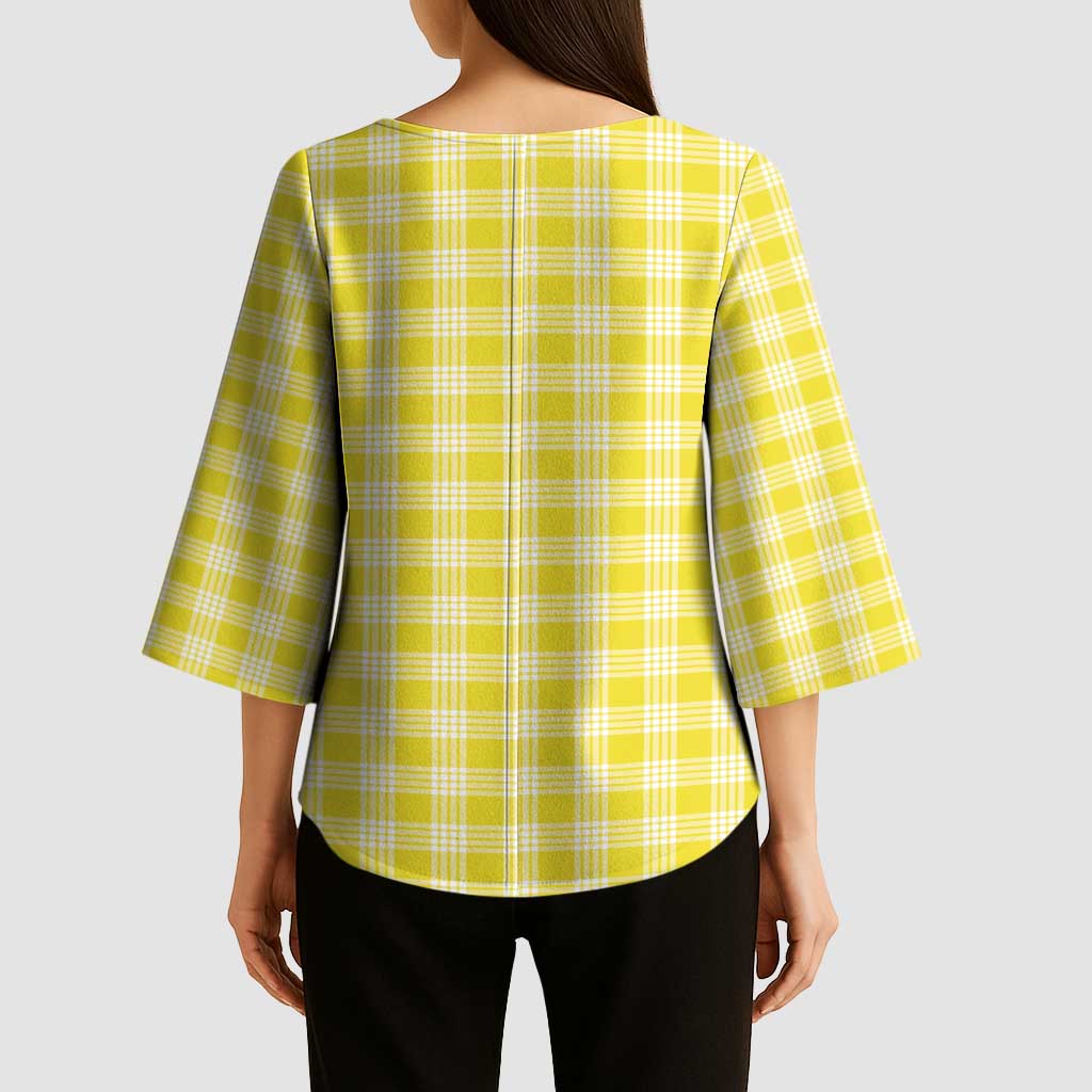 Yellow Japanese Palaka Pride Kimono Sleeve Blouse - Polynesian Pride