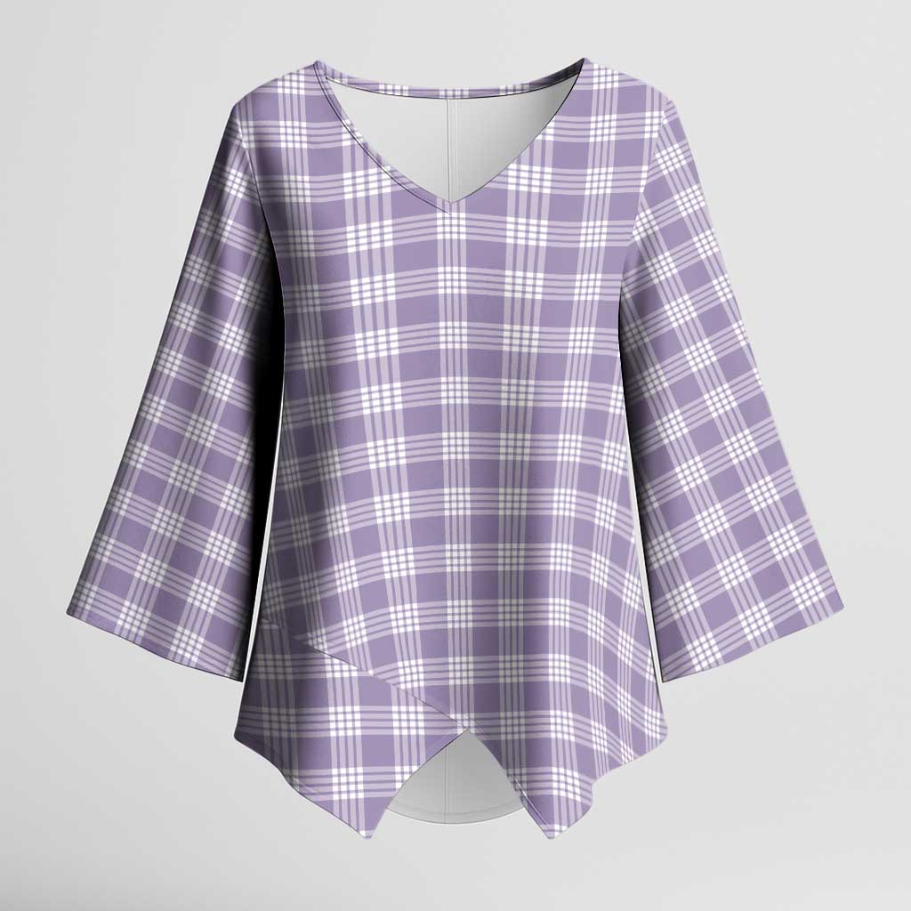 Lavender Japanese Palaka Pride Kimono Sleeve Blouse LT14 Female Lavender - Polynesian Pride