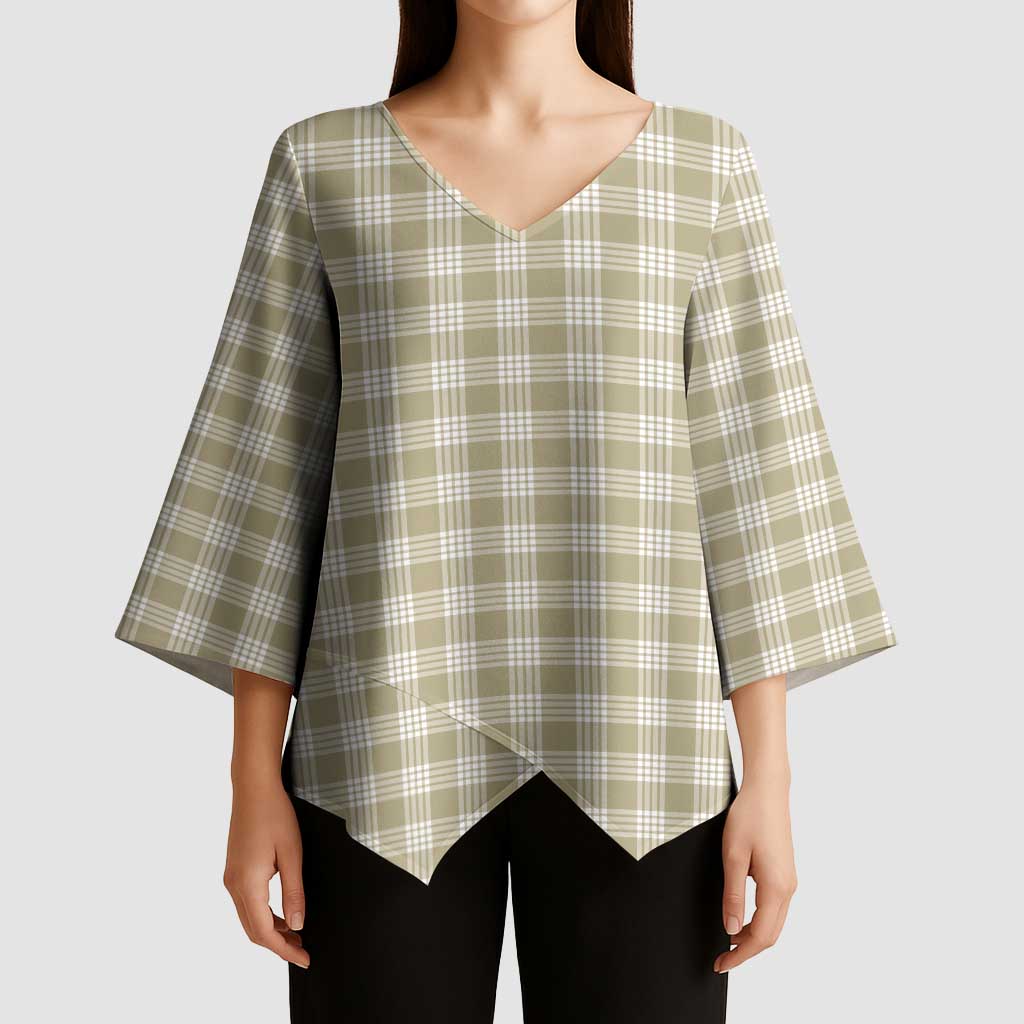 Khaki Japanese Palaka Pride Kimono Sleeve Blouse - Polynesian Pride