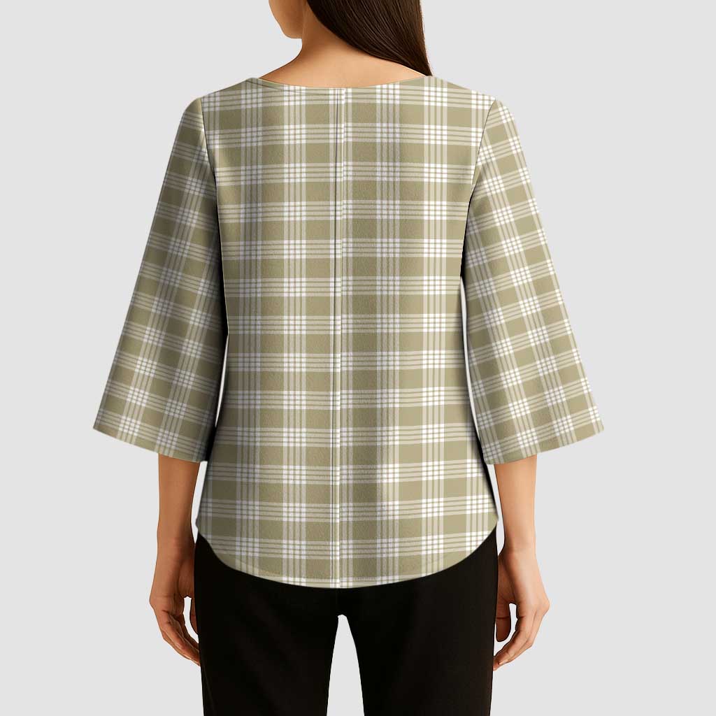 Khaki Japanese Palaka Pride Kimono Sleeve Blouse - Polynesian Pride