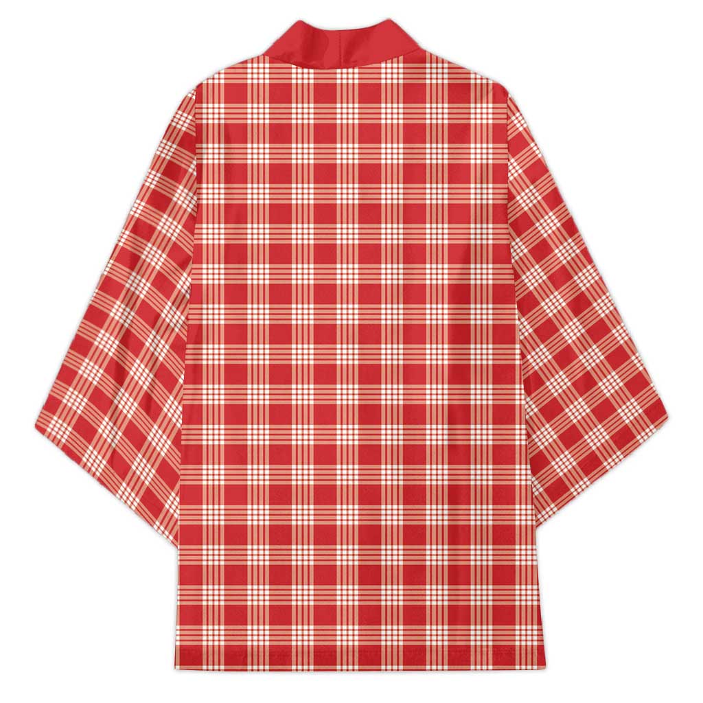 Red Japanese Palaka Pride Kimono - Polynesian Pride