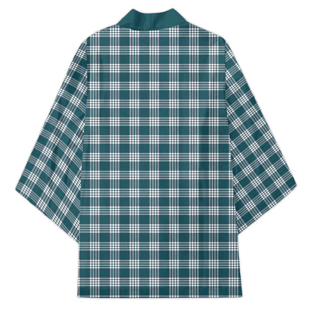 Dark Teal Japanese Palaka Pride Kimono - Polynesian Pride