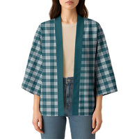 Dark Teal Japanese Palaka Pride Kimono - Polynesian Pride