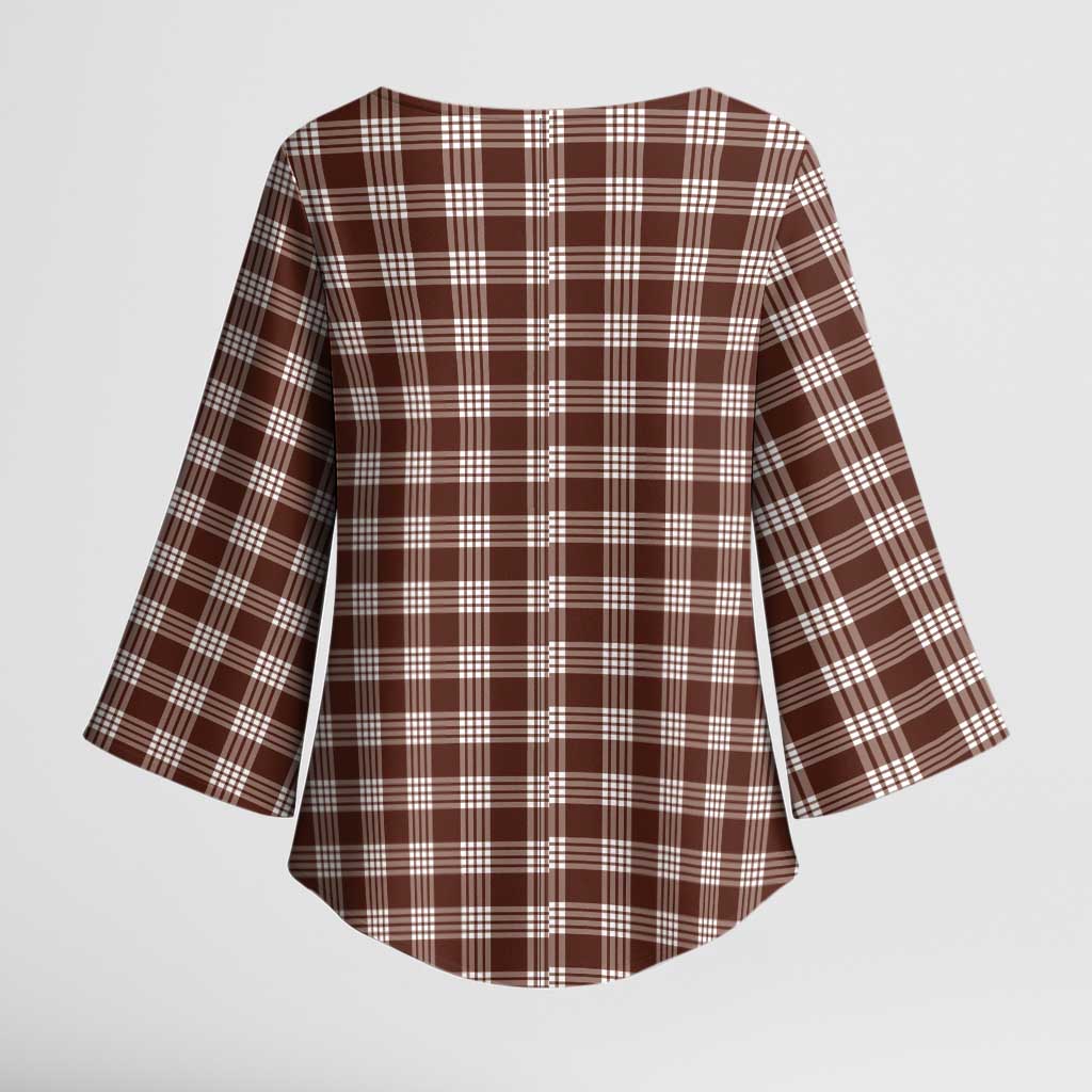 Brown Japanese Palaka Pride Kimono Sleeve Blouse - Polynesian Pride