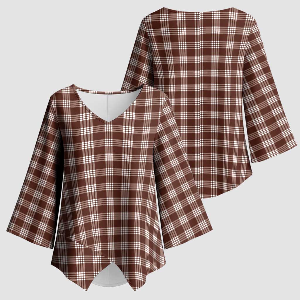 Brown Japanese Palaka Pride Kimono Sleeve Blouse - Polynesian Pride