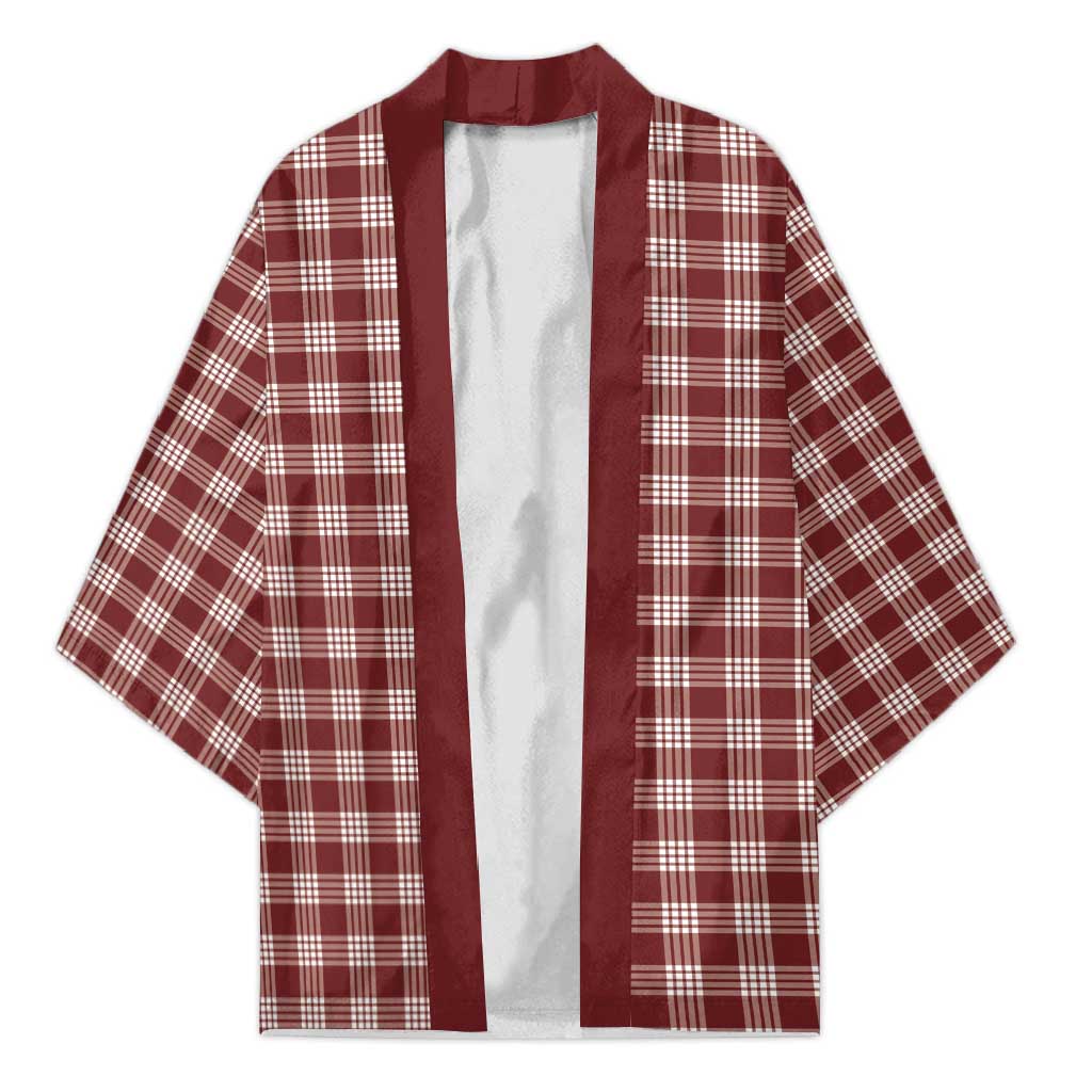 Burgundy Japanese Palaka Pride Kimono - Polynesian Pride