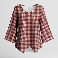 Burgundy Japanese Palaka Pride Kimono Sleeve Blouse - Polynesian Pride