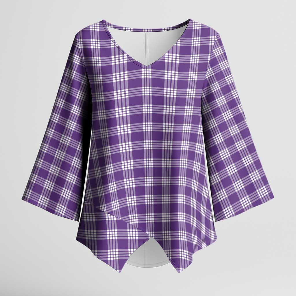 Purple Japanese Palaka Pride Kimono Sleeve Blouse LT14 Female Purple - Polynesian Pride