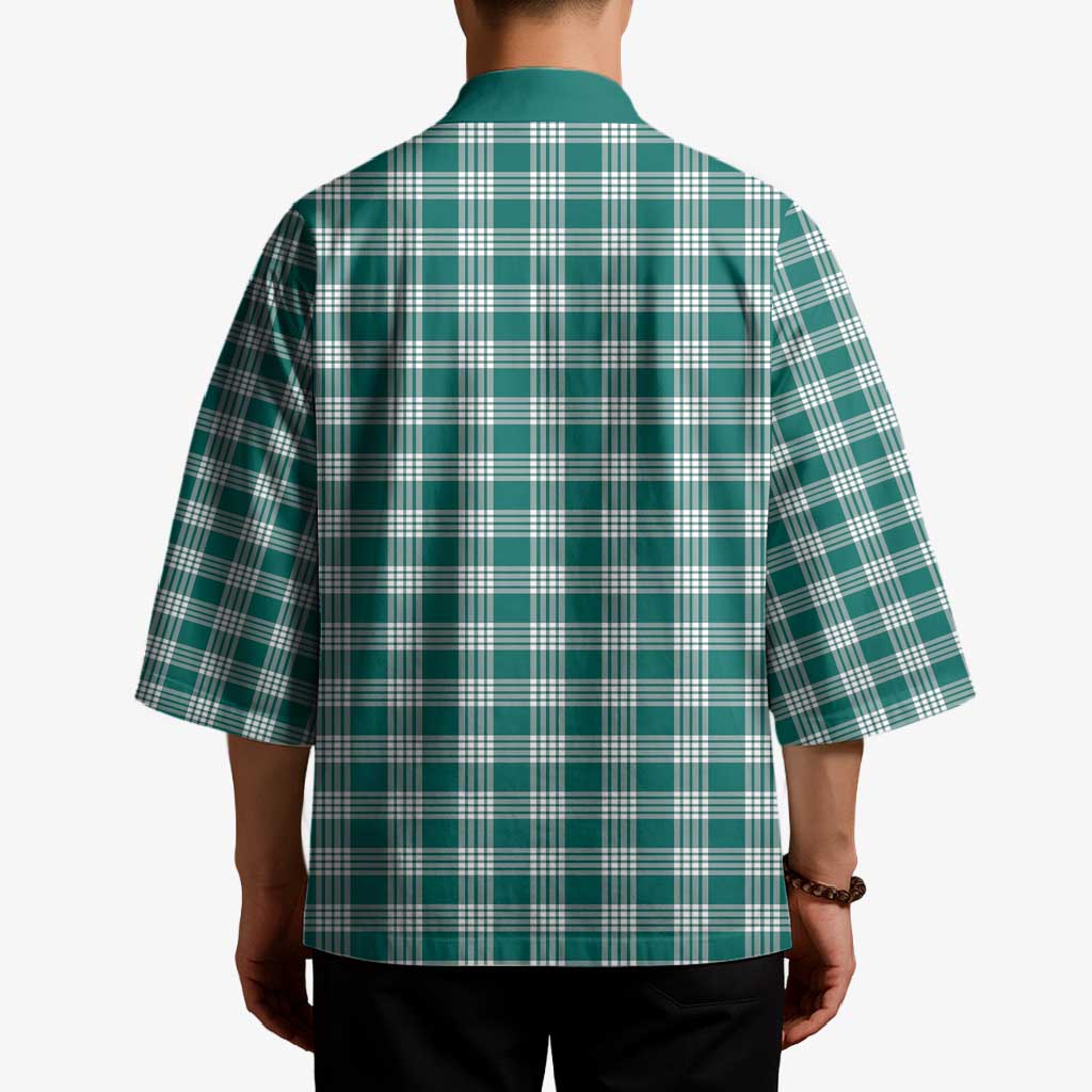 Teal Japanese Palaka Pride Kimono - Polynesian Pride