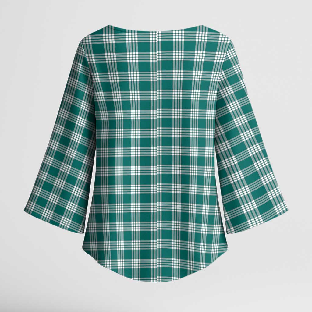 Teal Japanese Palaka Pride Kimono Sleeve Blouse - Polynesian Pride