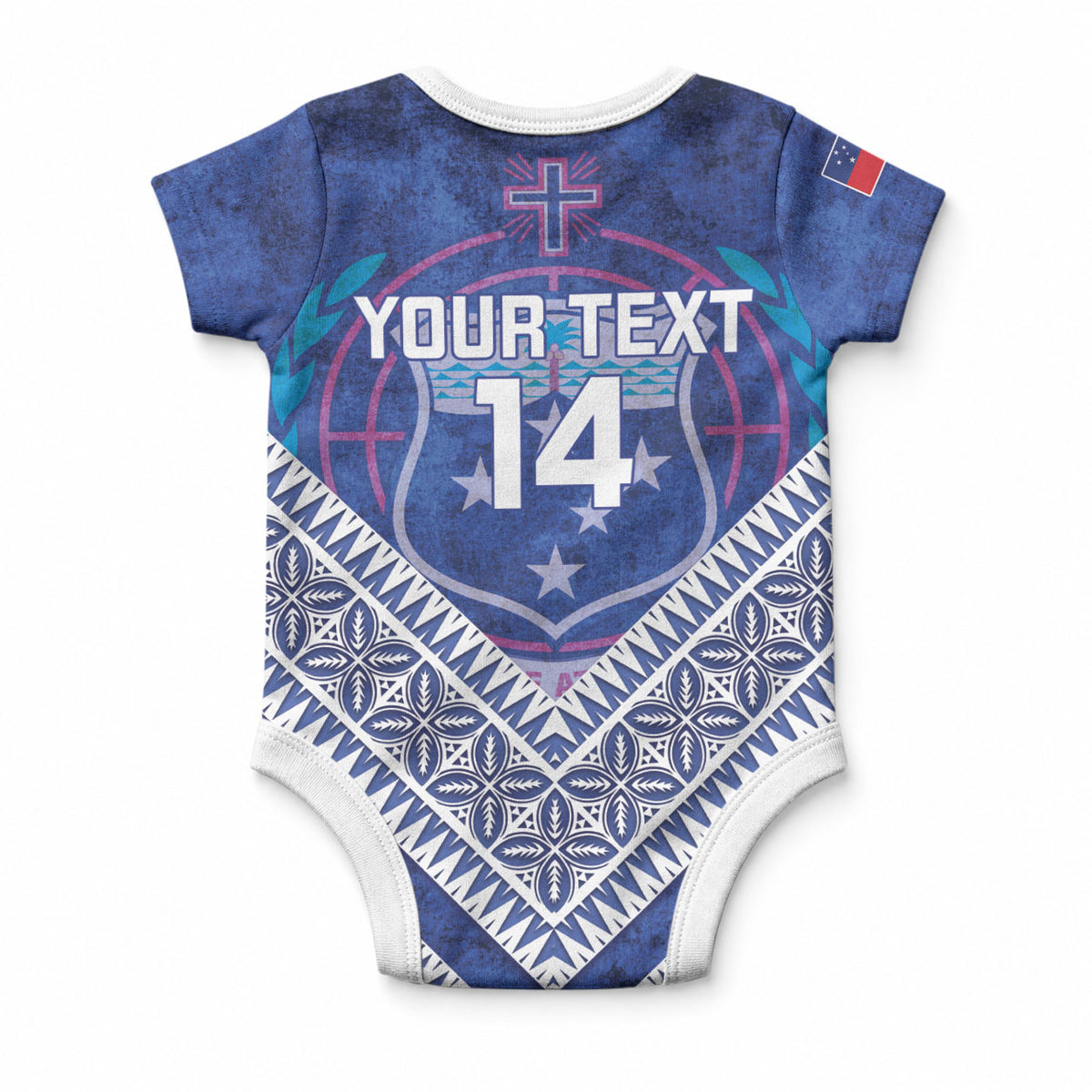 Toa Samoa Rugby Custom Baby Onesie 40th Anniversary Samoan Siapo Pattern