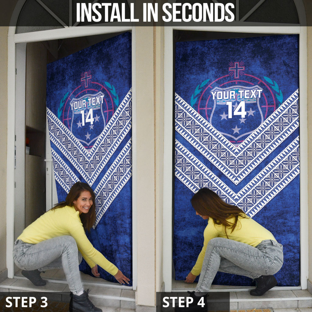 Toa Samoa Rugby Custom Door Cover 40th Anniversary Samoan Siapo Pattern LT14 - Polynesian Pride