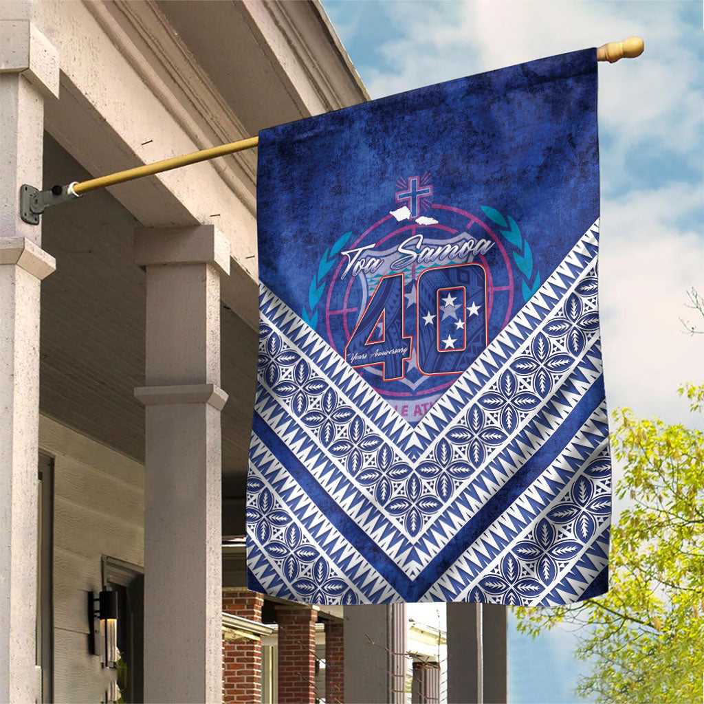 Toa Samoa Rugby Garden Flag 40th Anniversary Samoan Siapo Pattern