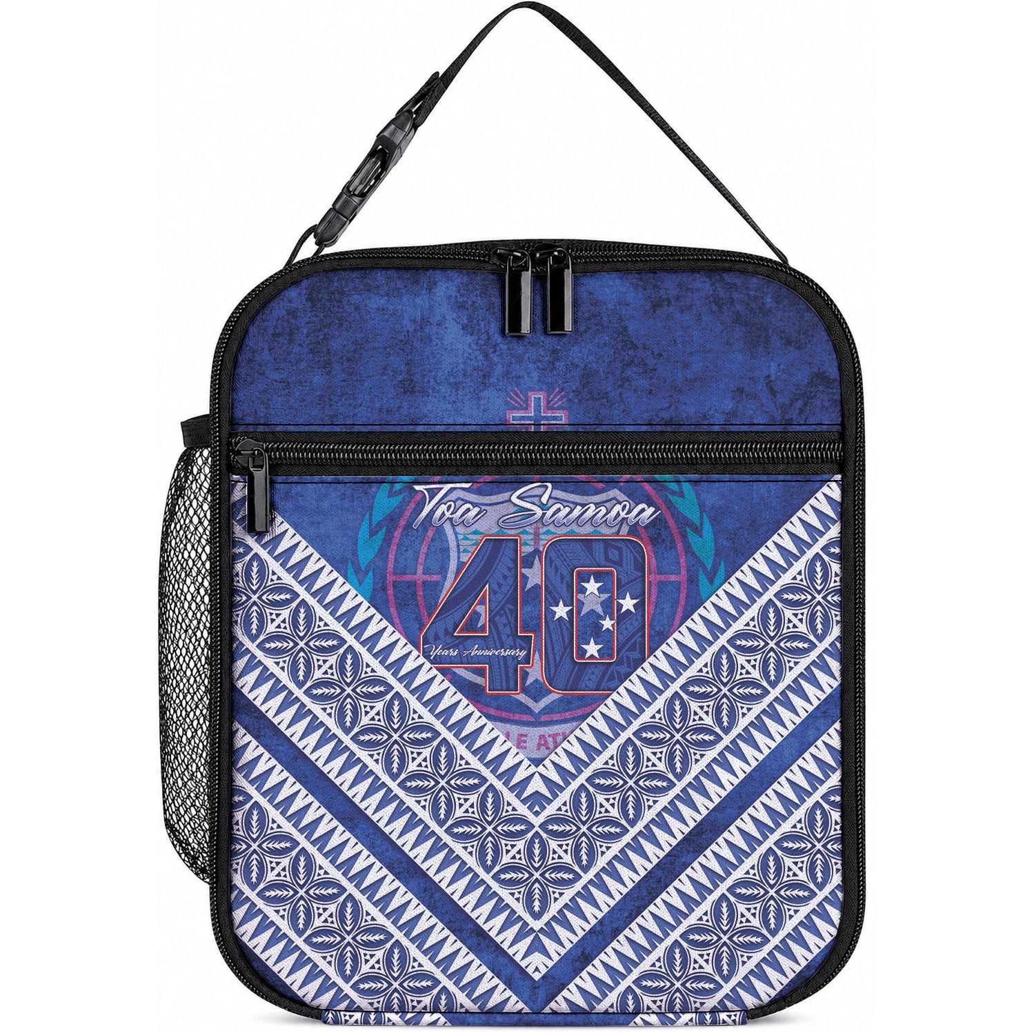 Toa Samoa Rugby Lunch Bag 40th Anniversary Samoan Siapo Pattern
