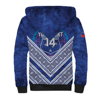Toa Samoa Rugby Custom Sherpa Hoodie 40th Anniversary Samoan Siapo Pattern LT14 - Polynesian Pride