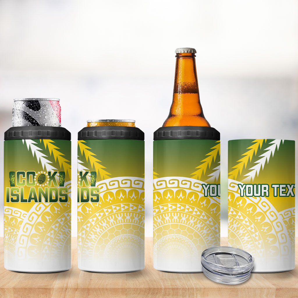 Cook Islands Rugby Custom 4 in 1 Can Cooler Tumbler Come On Kukis LT14 - Polynesian Pride