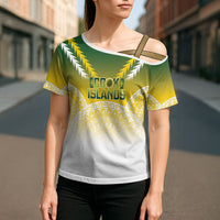 Cook Islands Rugby Custom Cross Shoulder Shirt Come On Kukis LT14 - Polynesian Pride